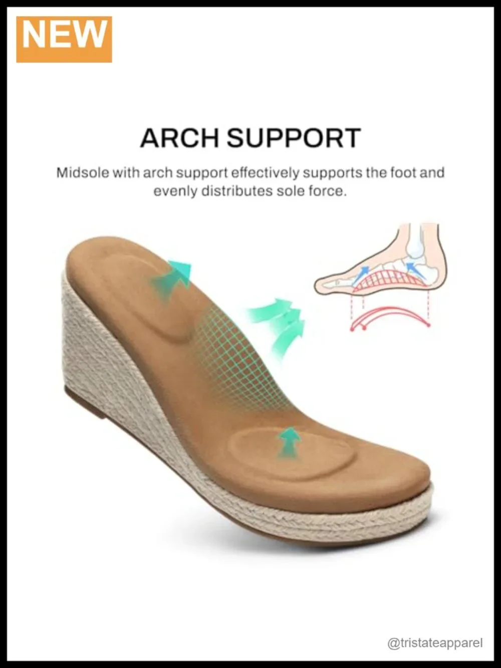 Women's Wedge Sandals - Platform Espadrilles with Arch Support & Adjustable